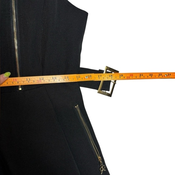 Old Money Grunge Black Belted Bow Accent Mini Dress Size Large - Picture 10 of 12